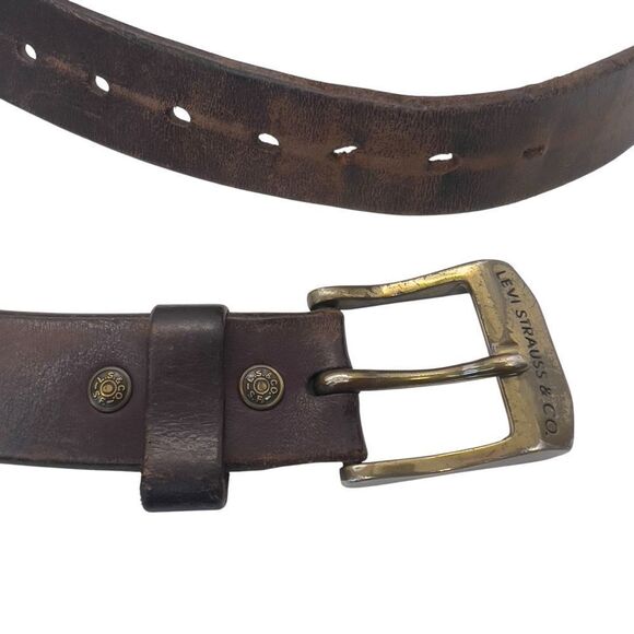LEVI STRAUSS & CO. VINTAGE Brindle GENUINE LEATHER MENS BELT 40 11LV0204 - Picture 9 of 9